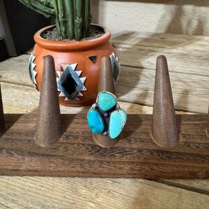 3 Stone Turquoise adjustable Ring